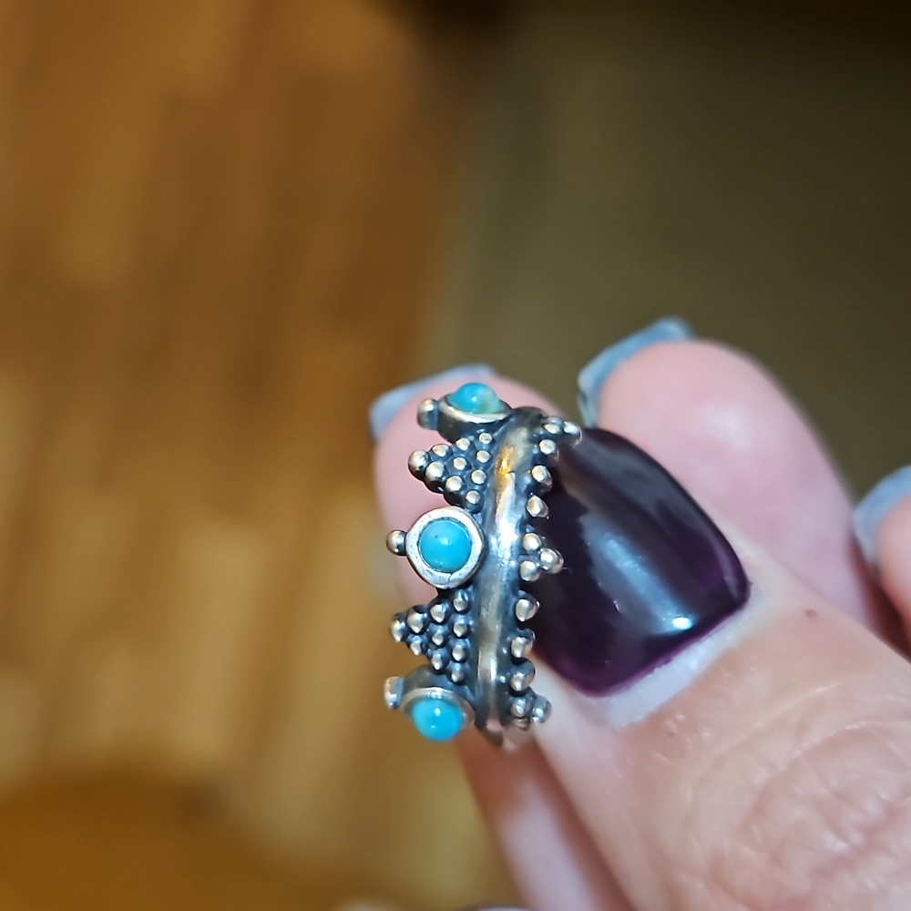 Sterling silver turquoise adjustable ring
